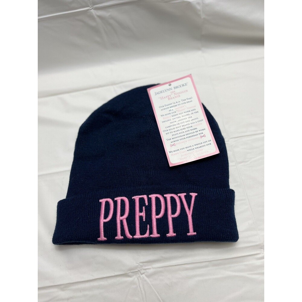 Jadelynn Brooke  blue “preppy” beanie NWT